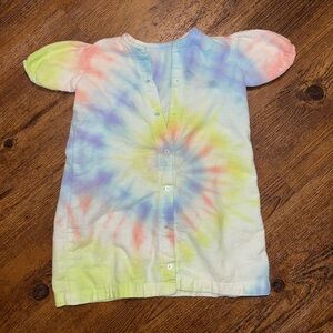 ⭐️Baby One Piece Custom Tie-Dye Blue, Yellow & Orange Vintage Upcycled